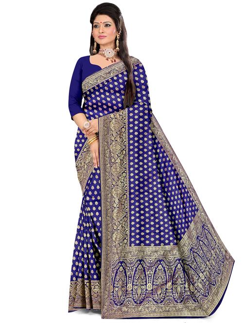 women blue banarasi saree - 20386096 - Very Small Image - 1