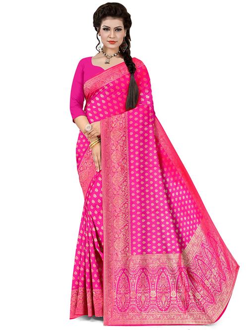 zari work self design banarasi saree with blouse - 20386097 - Very Small Image - 1