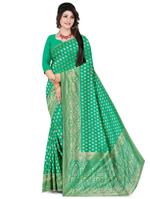 zari work self design banarasi saree with blouse - 20386099 - Very Small Image - 1