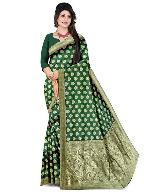 zari work self design banarasi saree with blouse - 20386120 - Very Small Image - 1