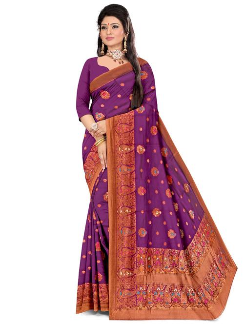 zari work self design banarasi saree - 20386142 - Very Small Image - 1