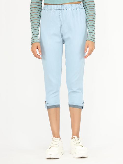 women purist blue skinny fit denim capri - 20386453 - Very Small Image - 1