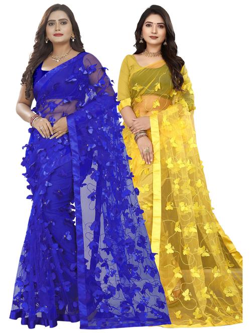 pack of 2 applique work sarees - 20387591 - Very Small Image - 1