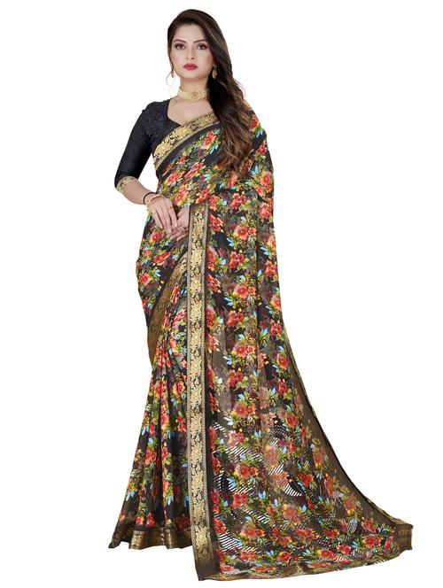 floral printed saree - 20387698 - Very Small Image - 1