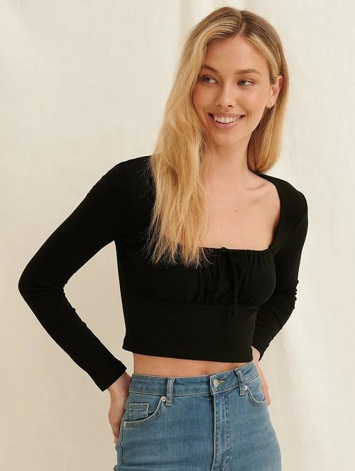 black solid crop top - 20387986 - Very Small Image - 1