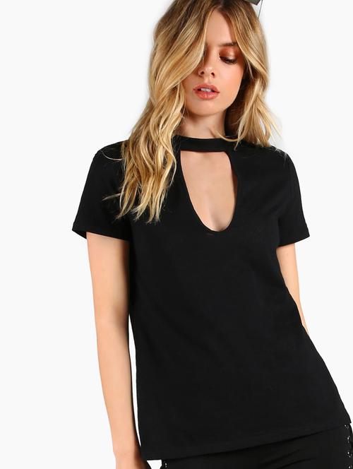 black solid regular top - 20388005 - Very Small Image - 1
