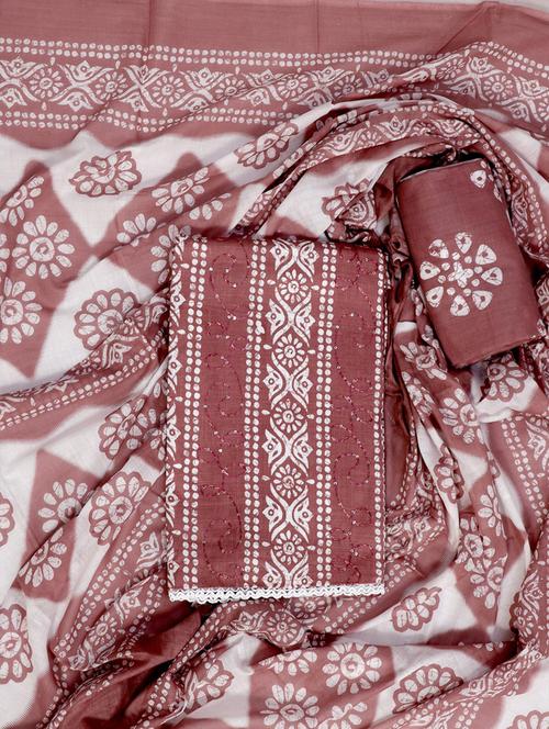 printed unstitched suit set - 20388443 - Very Small Image - 1