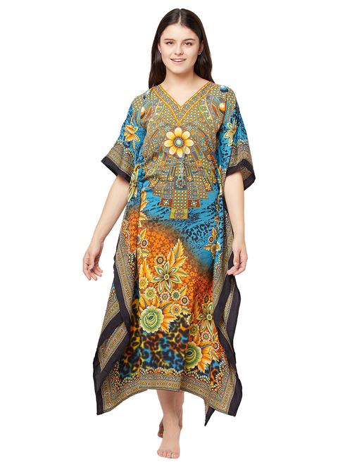 women multi color printed kaftan dress - 20388798 - Very Small Image - 1