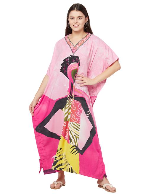 women printed maxi lenght kaftan - 20388823 - Very Small Image - 1