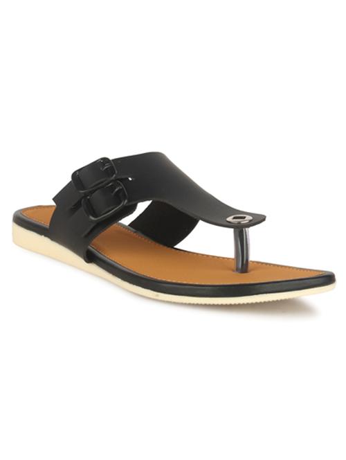 black synthetic slip on sandals - 20388973 - Very Small Image - 1