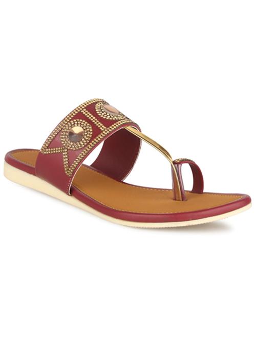 maroon slip on sandal - 20388974 - Very Small Image - 1