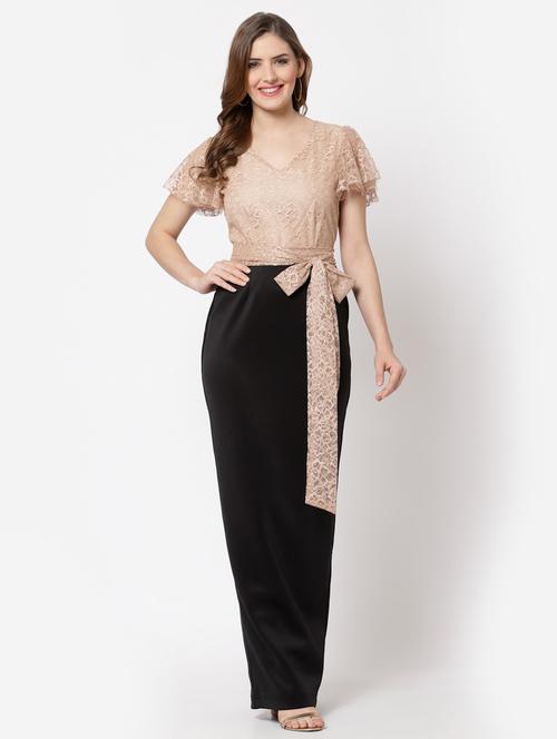 multi colored self design maxi dress - 20389353 - Very Small Image - 1