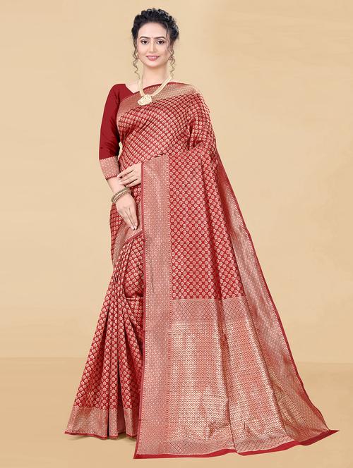 women's banarasi saree with blouse - 20389532 - Very Small Image - 1