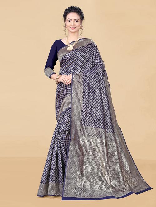 women's banarasi saree with blouse - 20389533 - Very Small Image - 1