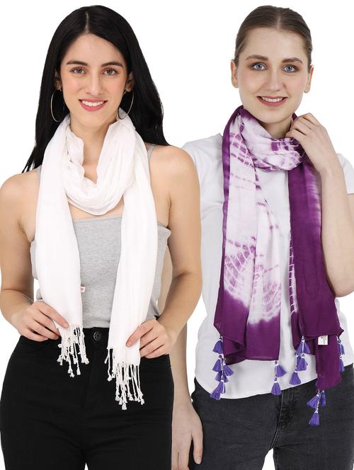 pack of 2 viscose scarf - 20389978 - Very Small Image - 1