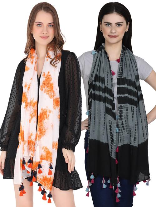 pack of 2 viscose scarf - 20390055 - Very Small Image - 1