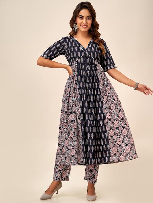 black kurta pant set - 20393441 - Very Small Image - 1