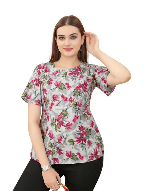 floral printed regular top - 20393557 - Very Small Image - 1
