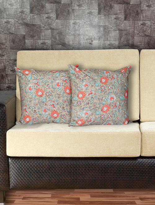 texstylers cotton printed 16 x 16 inches jaipuri cushions cover, pack of 2 - 20394992 - Very Small Image - 1