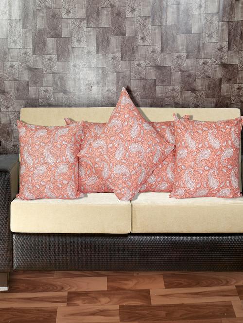 texstylers cotton printed 16 x 16 inches jaipuri cushions cover, pack of 5 - 20395022 - Very Small Image - 1