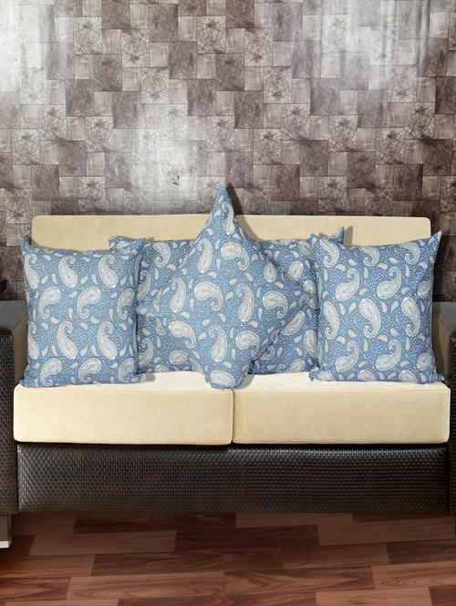 texstylers cotton printed 16 x 16 inches jaipuri cushions cover, pack of 5 - 20395024 - Very Small Image - 1