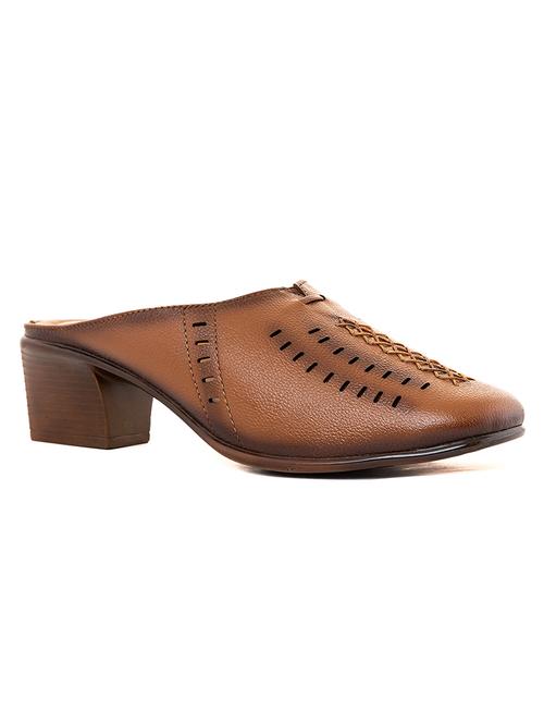 women's brown block heel mules - 20395212 - Very Small Image - 1