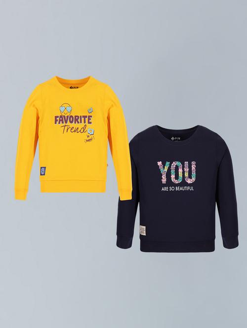 girls typography sweatshirt combo - 20396547 - Very Small Image - 1