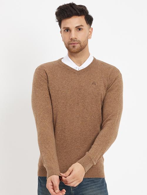 beige wool blend pullover - 20396736 - Very Small Image - 1