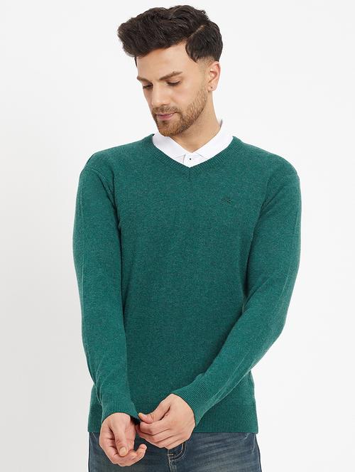 teal wool blend pullover - 20396737 - Very Small Image - 1