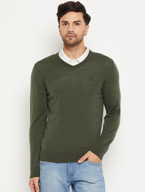 olive acrylic pullover - 20396770 - Very Small Image - 1