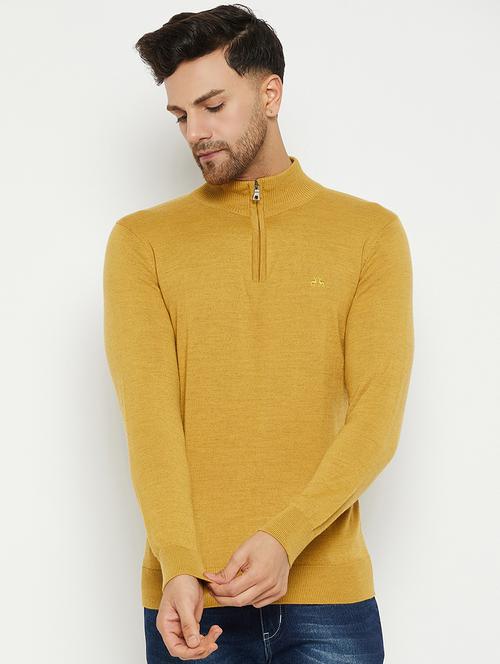 khaki wool blend pullover - 20396789 - Very Small Image - 1