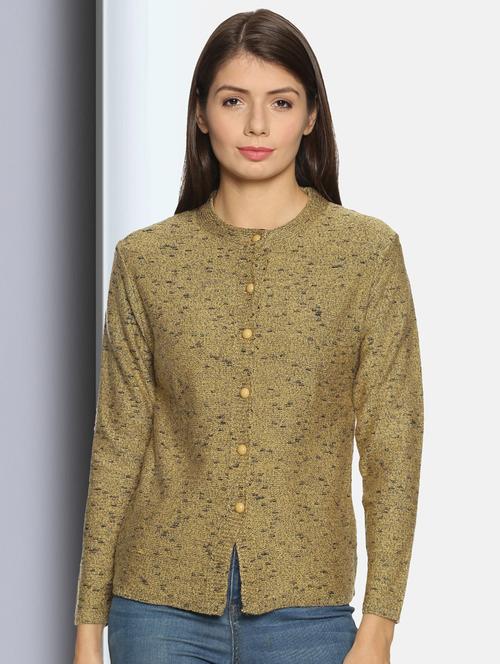 crew neck self design cardigan - 20396841 - Very Small Image - 1