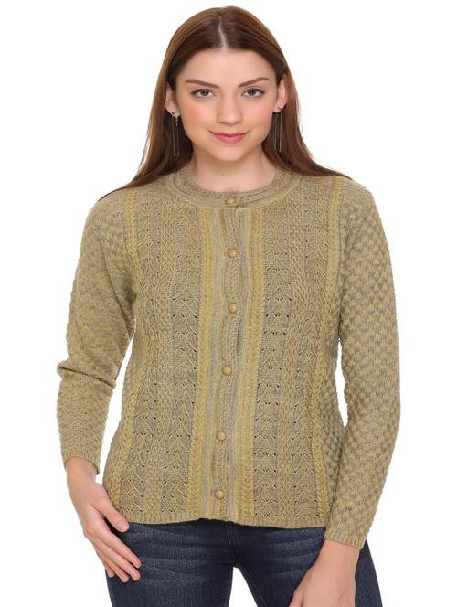 crew neck self design cardigan - 20396921 - Very Small Image - 1