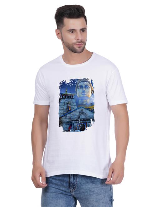 round neck printed unisex t-shirt - 20398190 - Very Small Image - 1