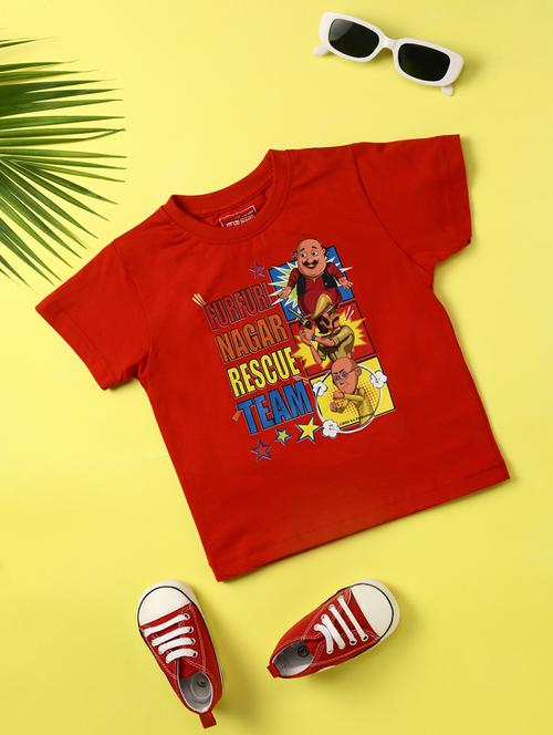 red cotton suit sets twin & dungree - 20399476 - Very Small Image - 1