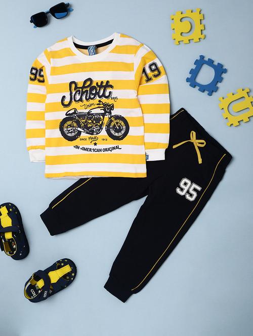 yellow cotton suit sets twin & dungree - 20400168 - Very Small Image - 1