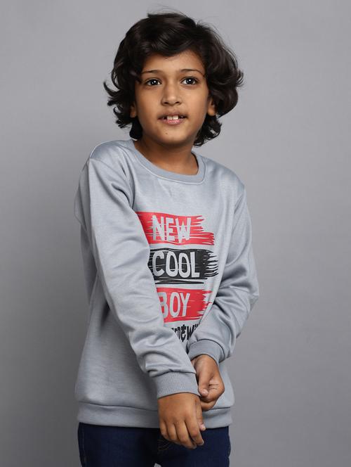 grey cotton chest print sweatshirt - 20400271 - Very Small Image - 1