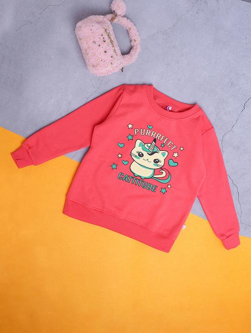 orange acrylic chest print sweatshirt - 20401240 - Very Small Image - 1