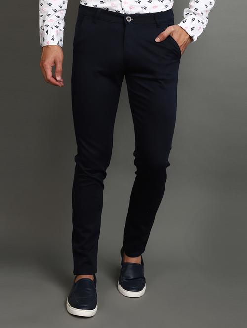 blue cotton chinos casual trousers - 20401370 - Very Small Image - 1