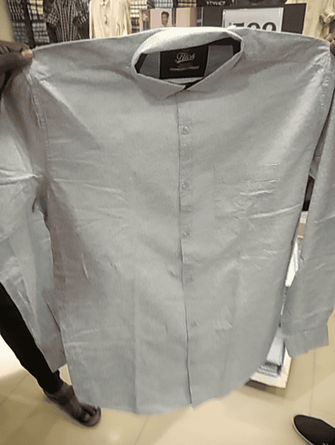 light blue cotton blend casual shirt - 20403207 - Very Small Image - 1