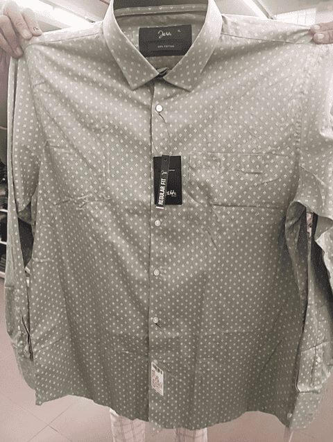 green cotton blend casual shirt - 20403363 - Very Small Image - 1