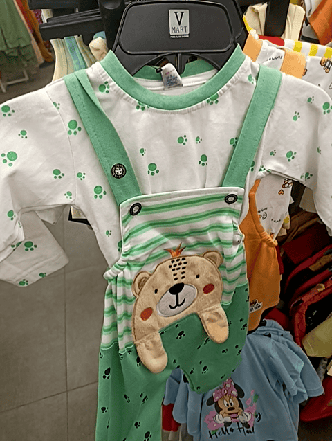 green cotton blend full length sets twin & dungree - 20403802 - Very Small Image - 1