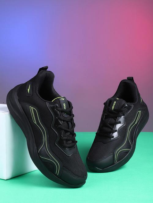 men solid black lace-up sport shoe - 20404448 - Very Small Image - 1