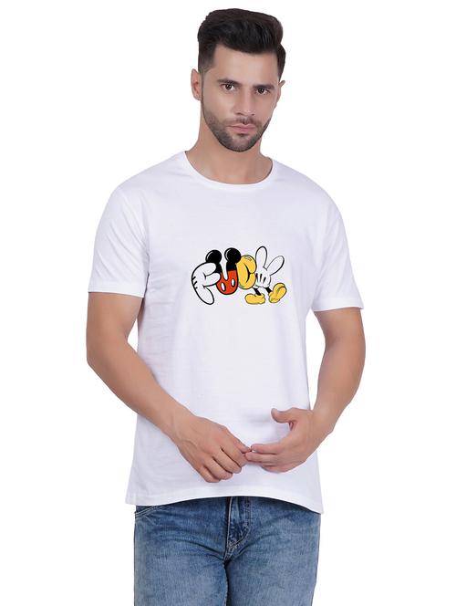 men round neck front print t-shirt - 20405281 - Very Small Image - 1