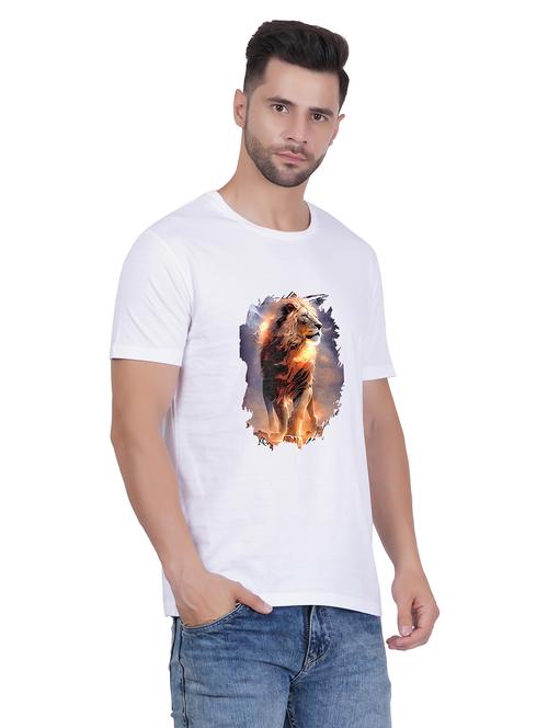 men round neck graphic print t-shirt - 20405323 - Very Small Image - 1