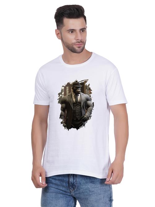 men round neck graphic print t-shirt - 20405331 - Very Small Image - 1