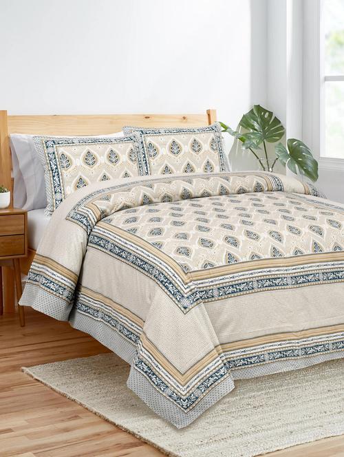 king size cotton bedsheet for double bed with 2 pillow covers (90 x 104) inch - 20405893 - Very Small Image - 1