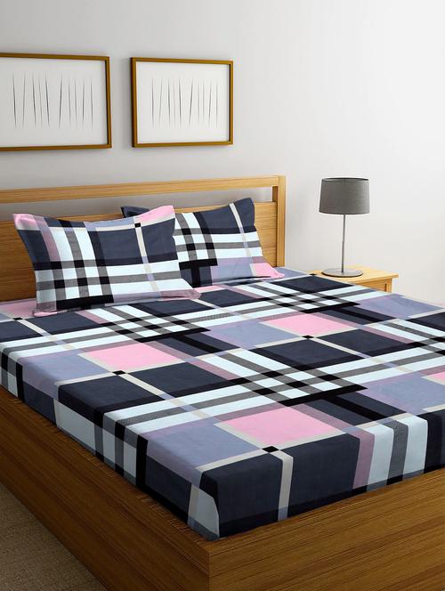 king size cotton bedsheet for double bed with 2 pillow covers (230 x 250 cm) - 20405896 - Very Small Image - 1