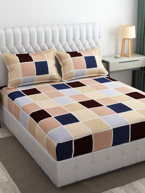 king size cotton bedsheet for double bed with 2 pillow covers (230 x 250 cm) - 20405897 - Very Small Image - 1