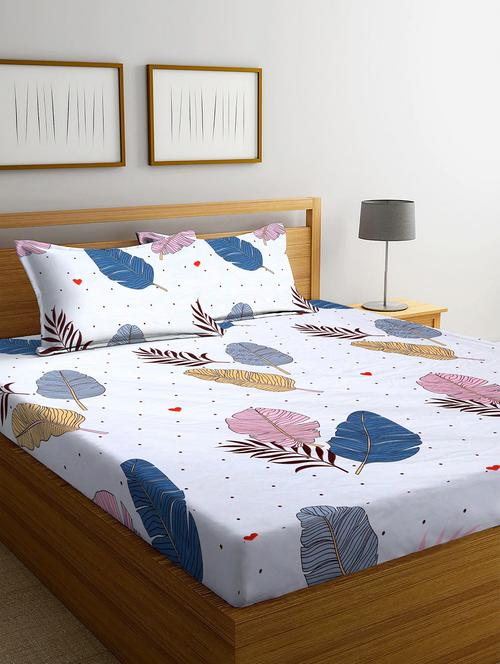 king size cotton bedsheet for double bed with 2 pillow covers (230 x 250 cm) - 20405899 - Very Small Image - 1